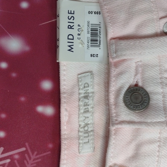 LUCKY brand pink tye die ava mid rise crop jeans size 2/26 - Picture 2 of 5